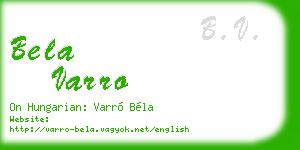 bela varro business card