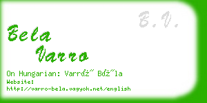 bela varro business card